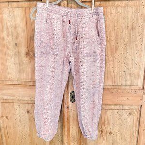 Anthropologie Pink Snake Print Jogger